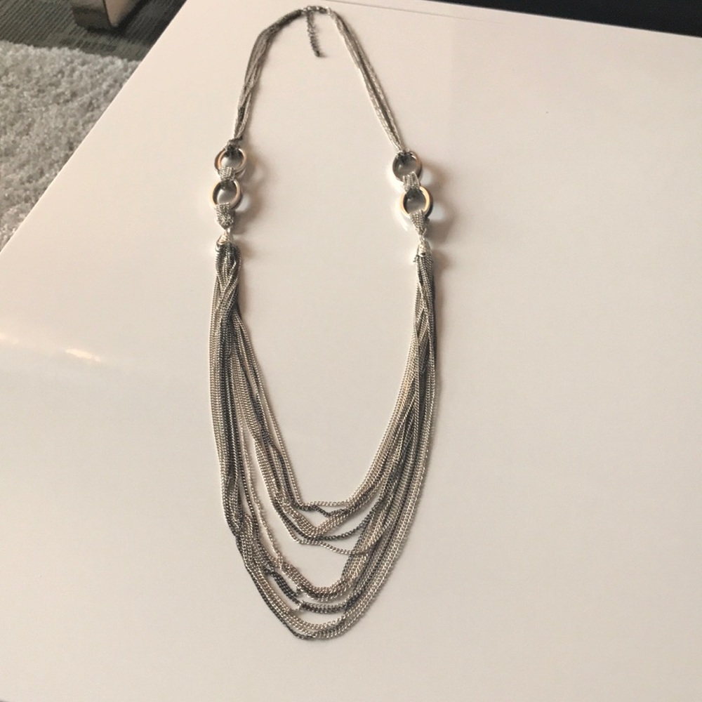 Adorable multi-chain silver necklace